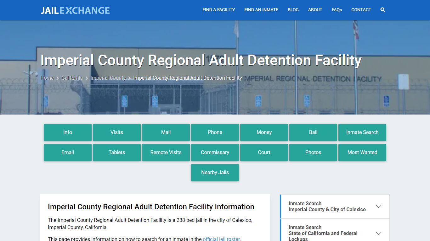 Imperial County Regional Adult Detention Facility, CA Inmate Search ...